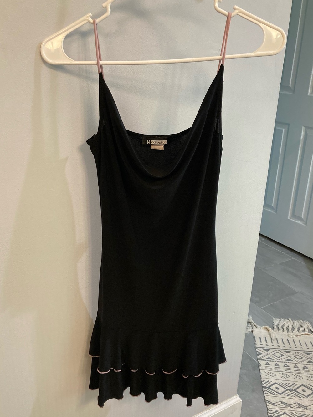 Y2k ethereal fairy goth grunge forest hippie sleeveless black and pink dress S